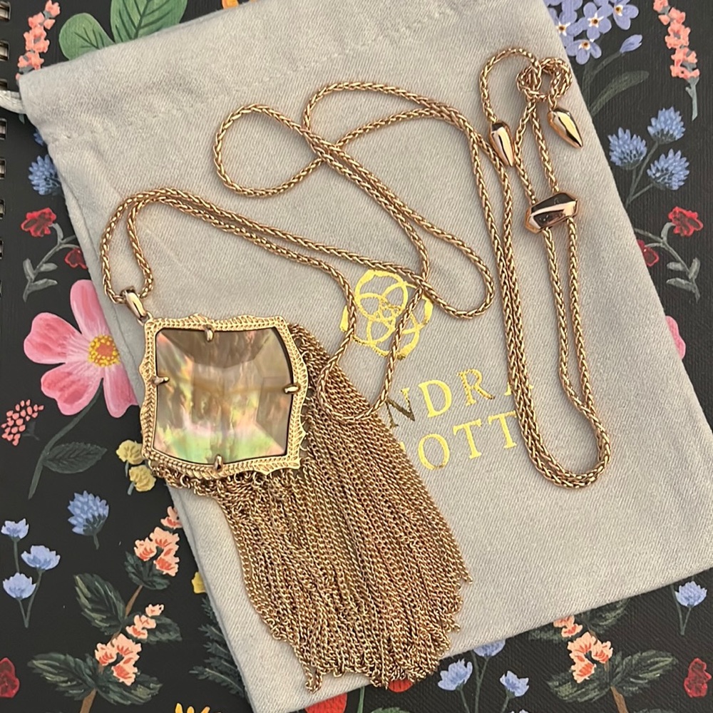 Kendra Scott Kingston Rose Gold Long Pendant Necklace